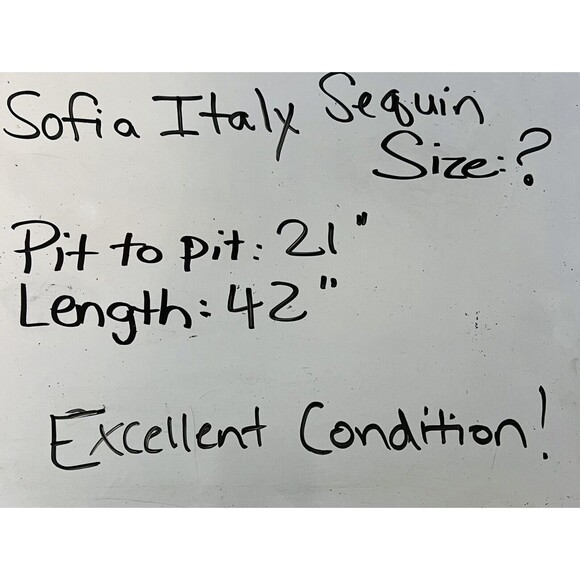 Sofia Lux Champagne Sequin Dress OS One Size Fits 4-14 Made In Italy Retail $195 - Picture 12 of 12